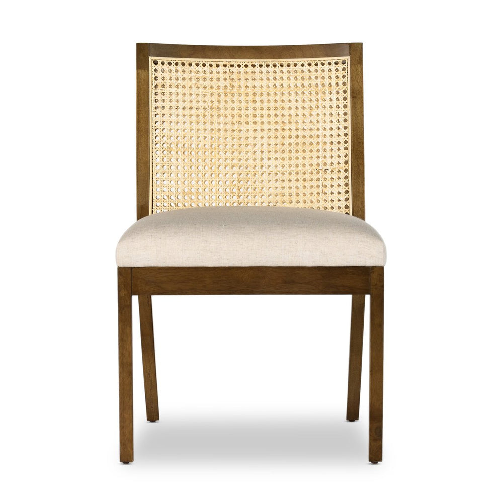 Antonia Cane Armless Dining Chair - Toasted Parawood - Savile Flax - 100054-006_1