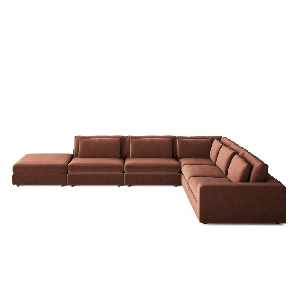 Bloor 5-Piece Sectional - Surrey Auburn - Raf Sofa W/ Ottoman - 102783-028_1