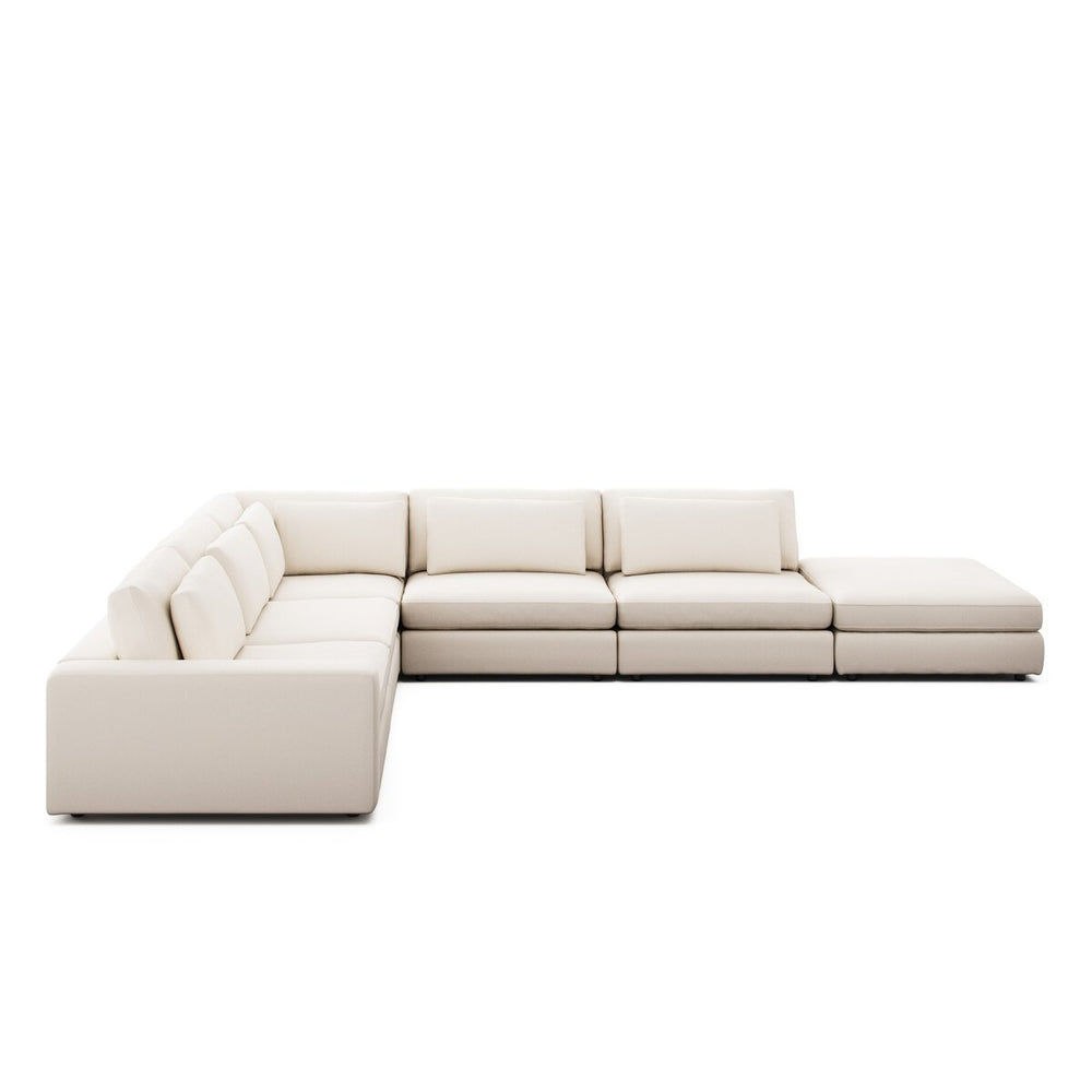 Bloor 5-Piece Sectional - Crypton Nomad Marshmallow - Laf Sofa W/ Ottoman - 106157-018_1