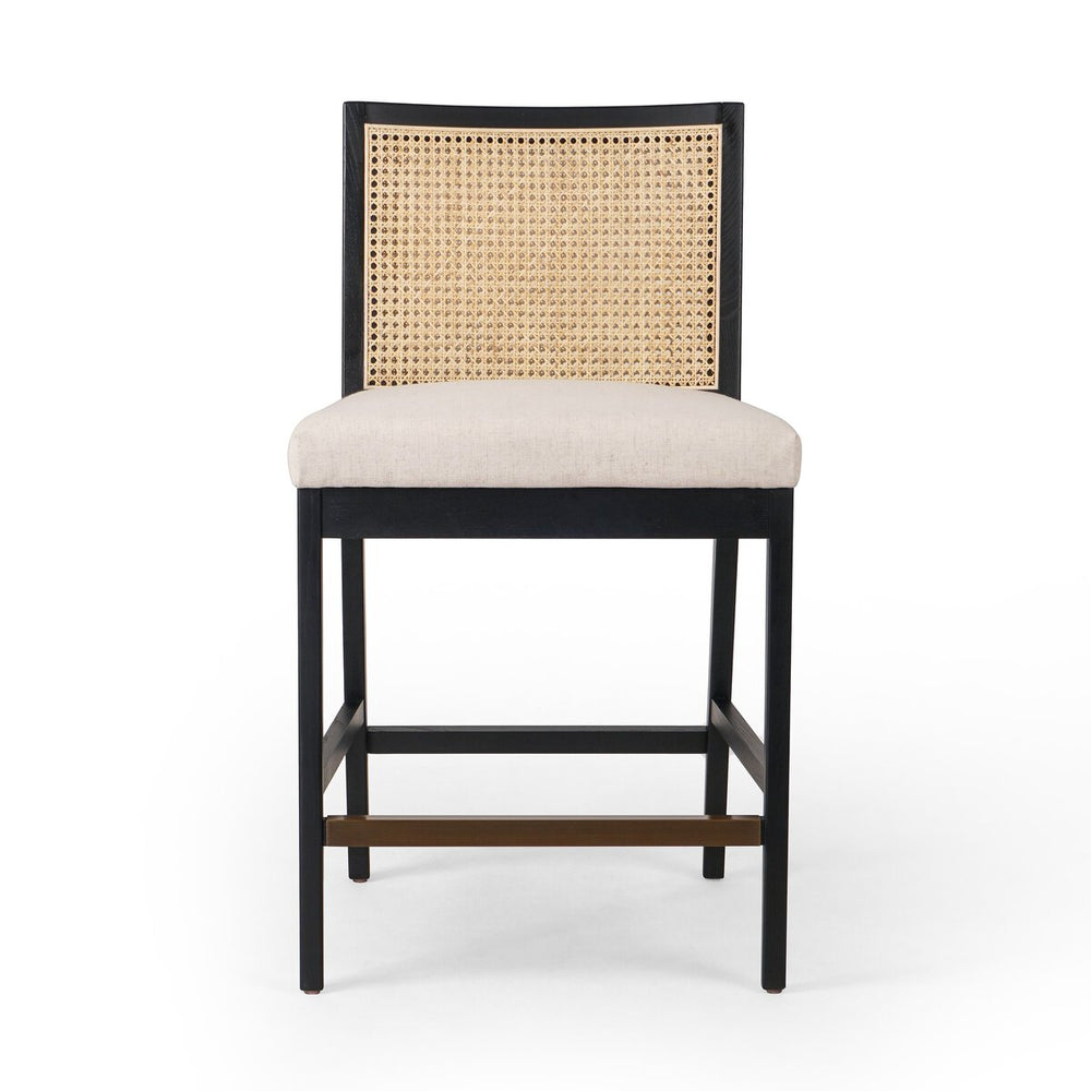 Antonia Cane Armless Bar + Counter Stool - Savile Flax - Counter - Brushed Ebony - 229202-010_1