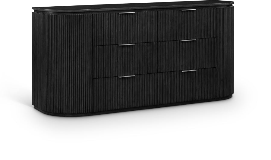 Astrid Solid Wood And Oak Veneer Dresser - Black - 818-D-BLACK_1