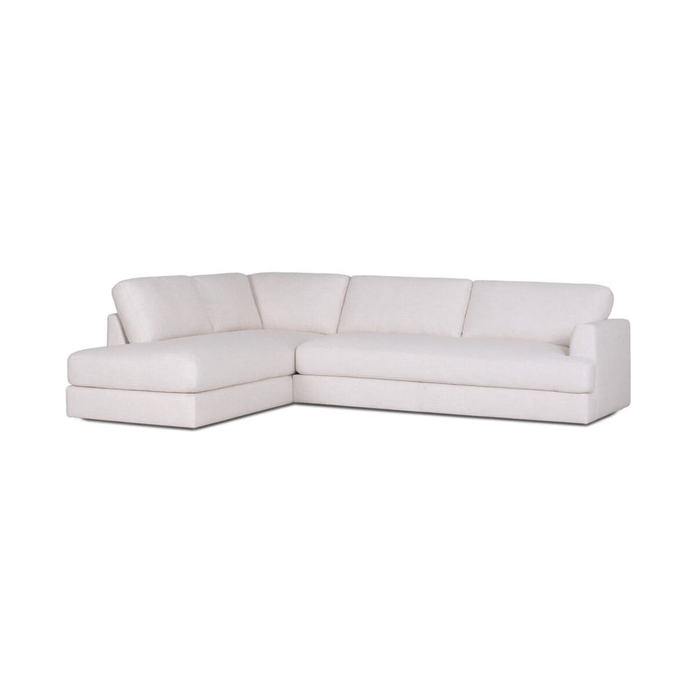 White sectional sofa on a white background