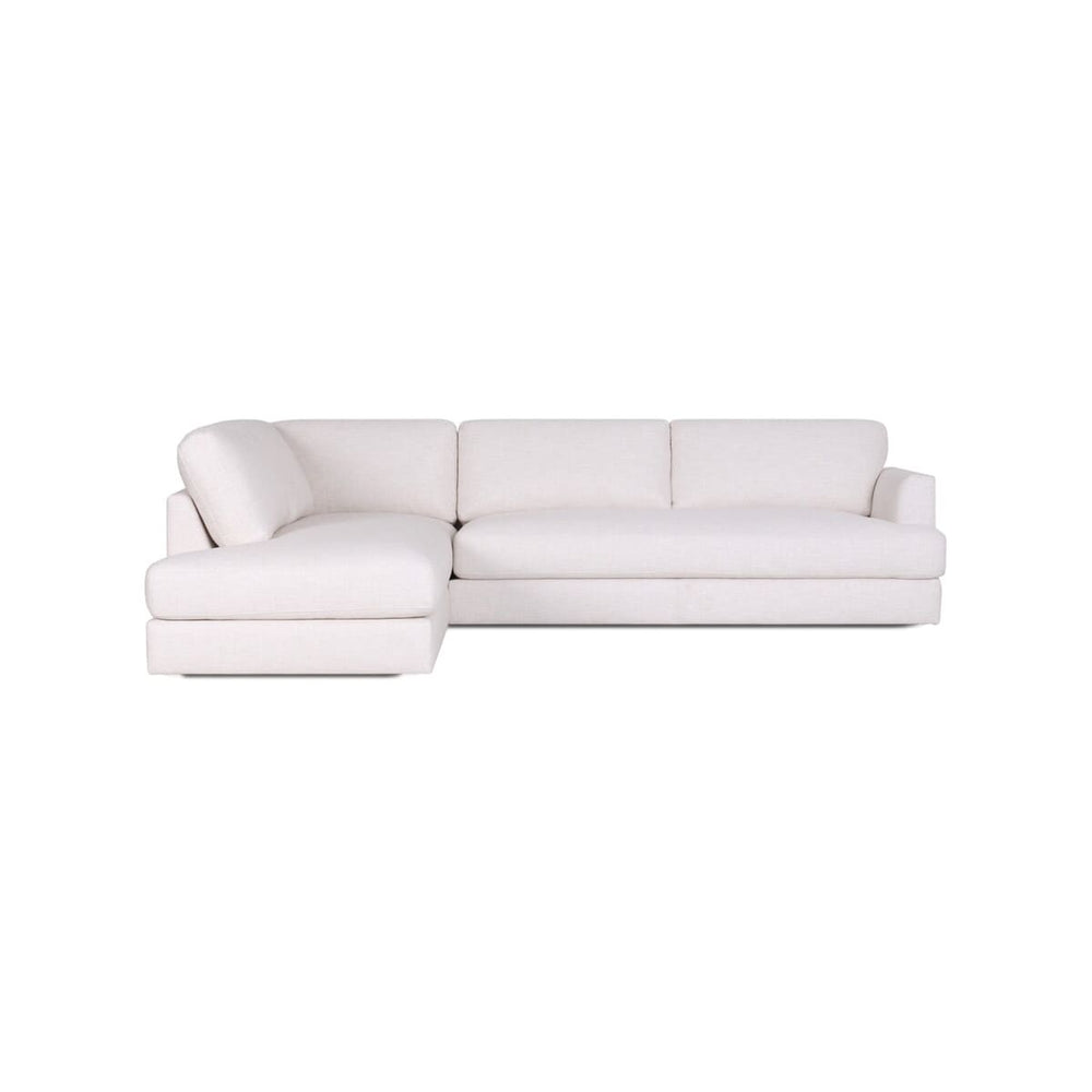 White sectional sofa on a white background