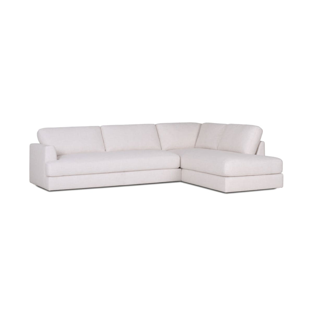 White sectional sofa on a white background