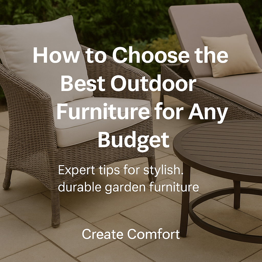 Image of outdoor furniture with copy overlaying