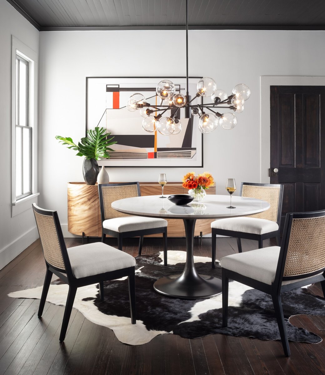 Antonia Cane Armless Dining Chair - Brushed Ebony - Savile Flax - 100054-009_4