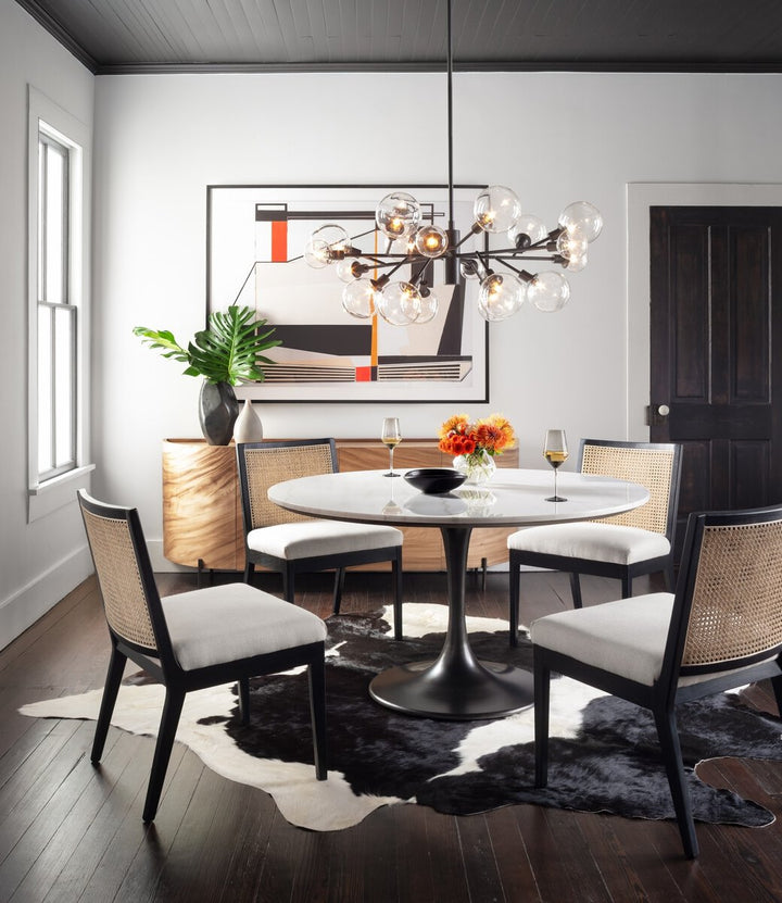Antonia Cane Armless Dining Chair - Brushed Ebony - Savile Flax - 100054-009_4