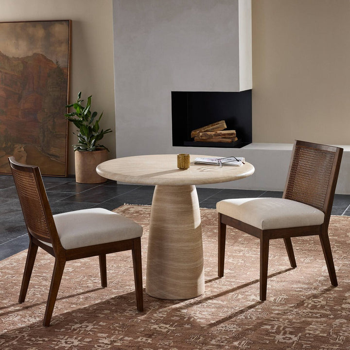 Antonia Cane Armless Dining Chair - Almond Nettlewood - Savile Flax - 100054-014_1