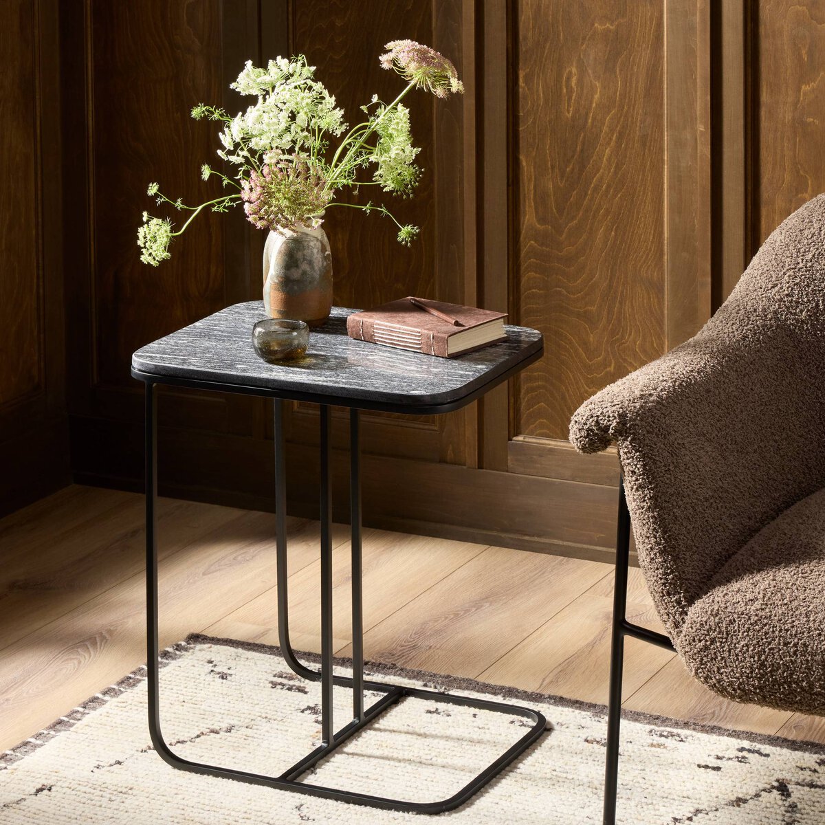 Adalley C Table - Polished Black Marble - 101823-003_4