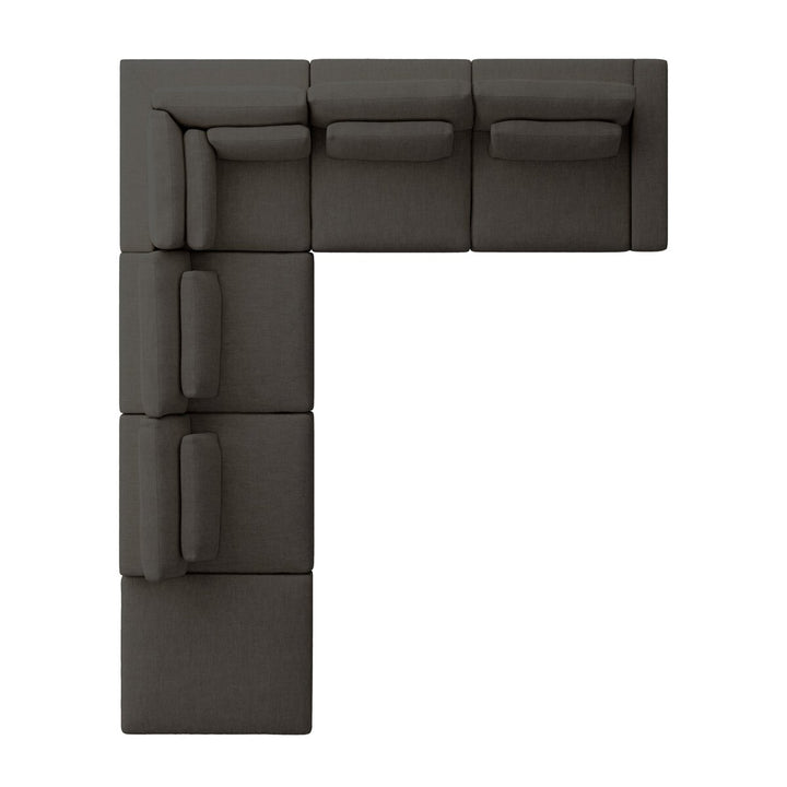 Bloor 5-Piece Sectional - Landale Charcoal - Raf Sofa W/ Ottoman - 102783-012_5