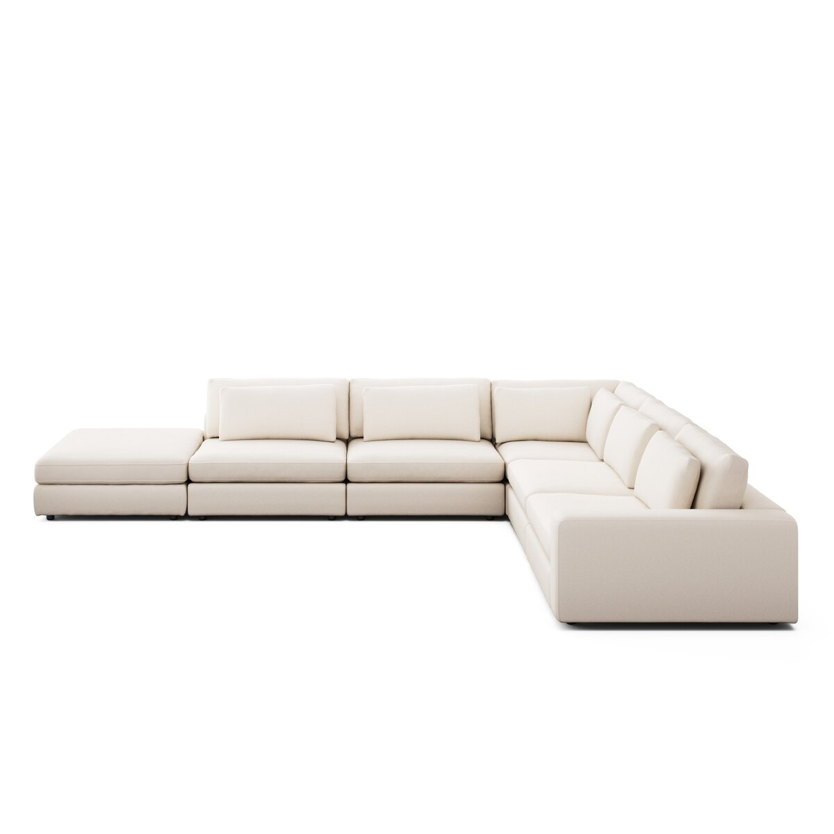 Bloor 5-Piece Sectional - Crypton Nomad Marshmallow - Raf Sofa W/ Ottoman - 102783-022_1