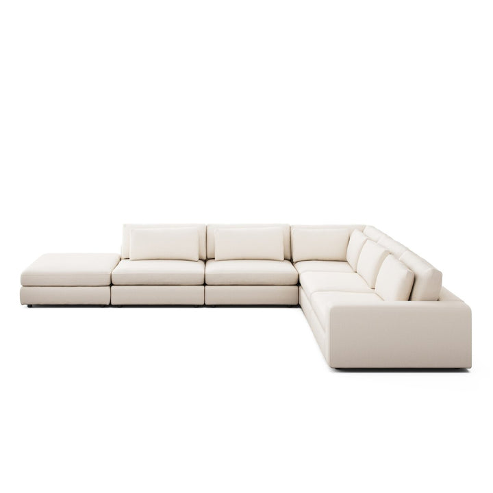Bloor 5-Piece Sectional - Crypton Nomad Marshmallow - Raf Sofa W/ Ottoman - 102783-022_1
