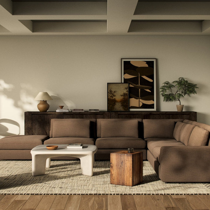 Bloor 5-Piece Sectional - Crypton Nomad Mushroom - Raf Sofa W/ Ottoman - 102783-023_4