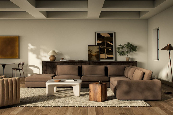 Bloor 5-Piece Sectional - Crypton Nomad Mushroom - Raf Sofa W/ Ottoman - 102783-023_3