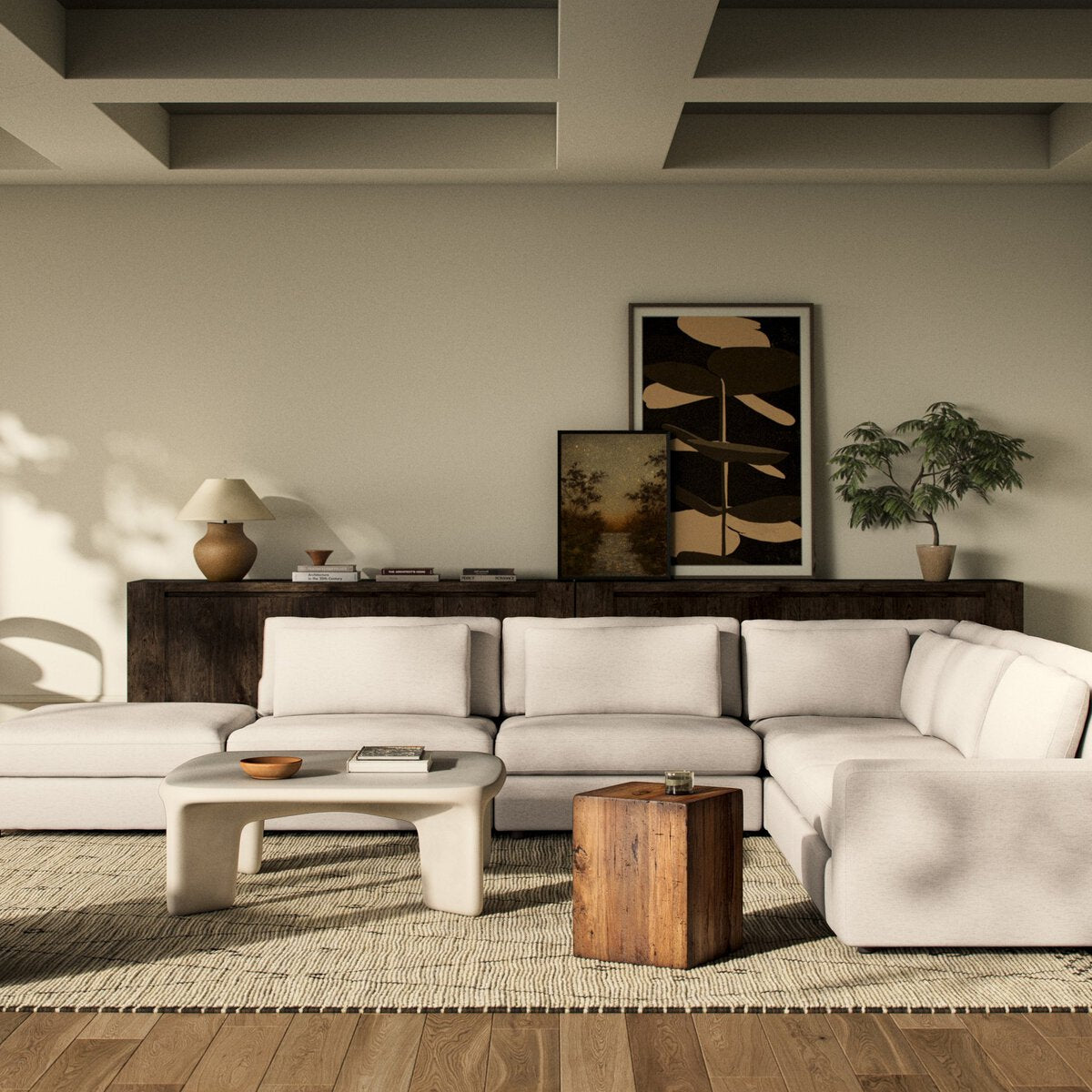 Bloor 5-Piece Sectional - Crypton Nomad Snow - Raf Sofa W/ Ottoman - 102783-024_4