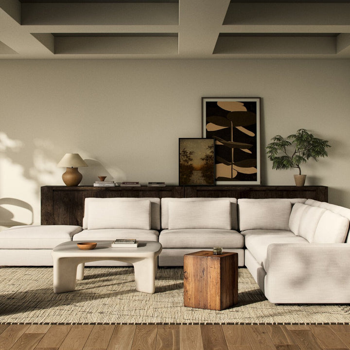Bloor 5-Piece Sectional - Savoy Parchment - Raf Sofa W/ Ottoman - 102783-027_4