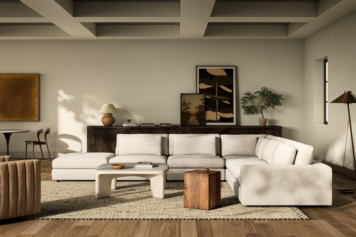Bloor 5-Piece Sectional - Savoy Parchment - Raf Sofa W/ Ottoman - 102783-027_3