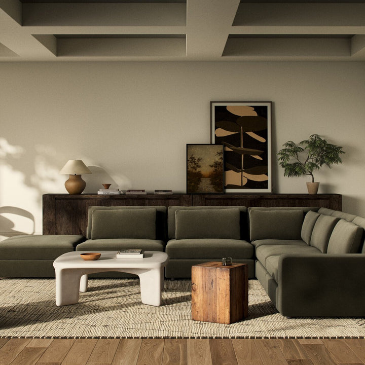 Bloor 5-Piece Sectional - Surrey Olive - Raf Sofa W/ Ottoman - 102783-030_4