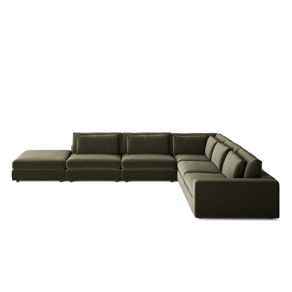 Bloor 5-Piece Sectional - Surrey Olive - Raf Sofa W/ Ottoman - 102783-030_1