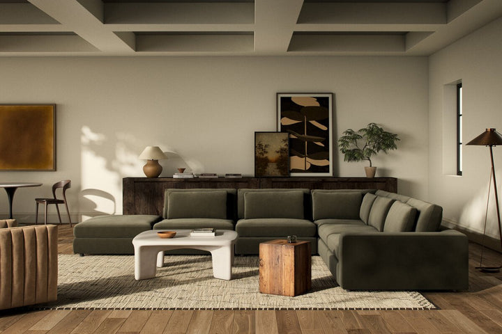 Bloor 5-Piece Sectional - Surrey Olive - Raf Sofa W/ Ottoman - 102783-030_3