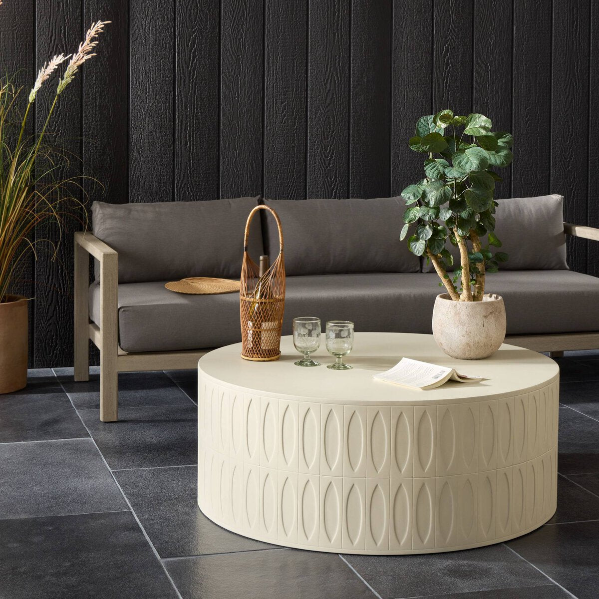 Colorado Drum Coffee Table - White Concrete - 105420-004_4