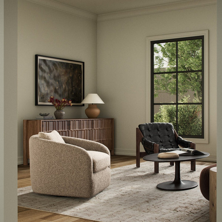 Topanga Swivel Chair - Beige Shearling - 106008-024_4