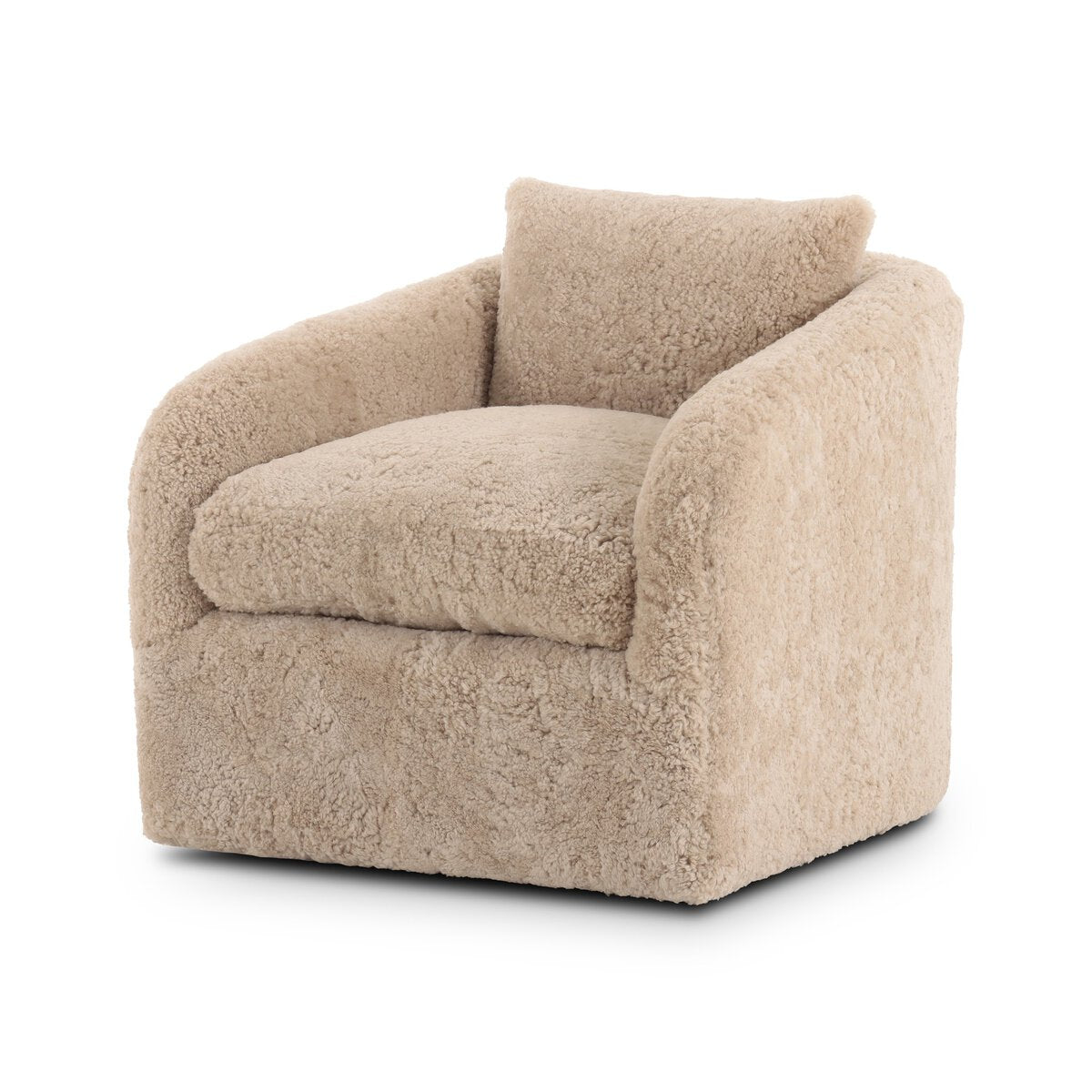 Topanga Swivel Chair - Beige Shearling - 106008-024_2