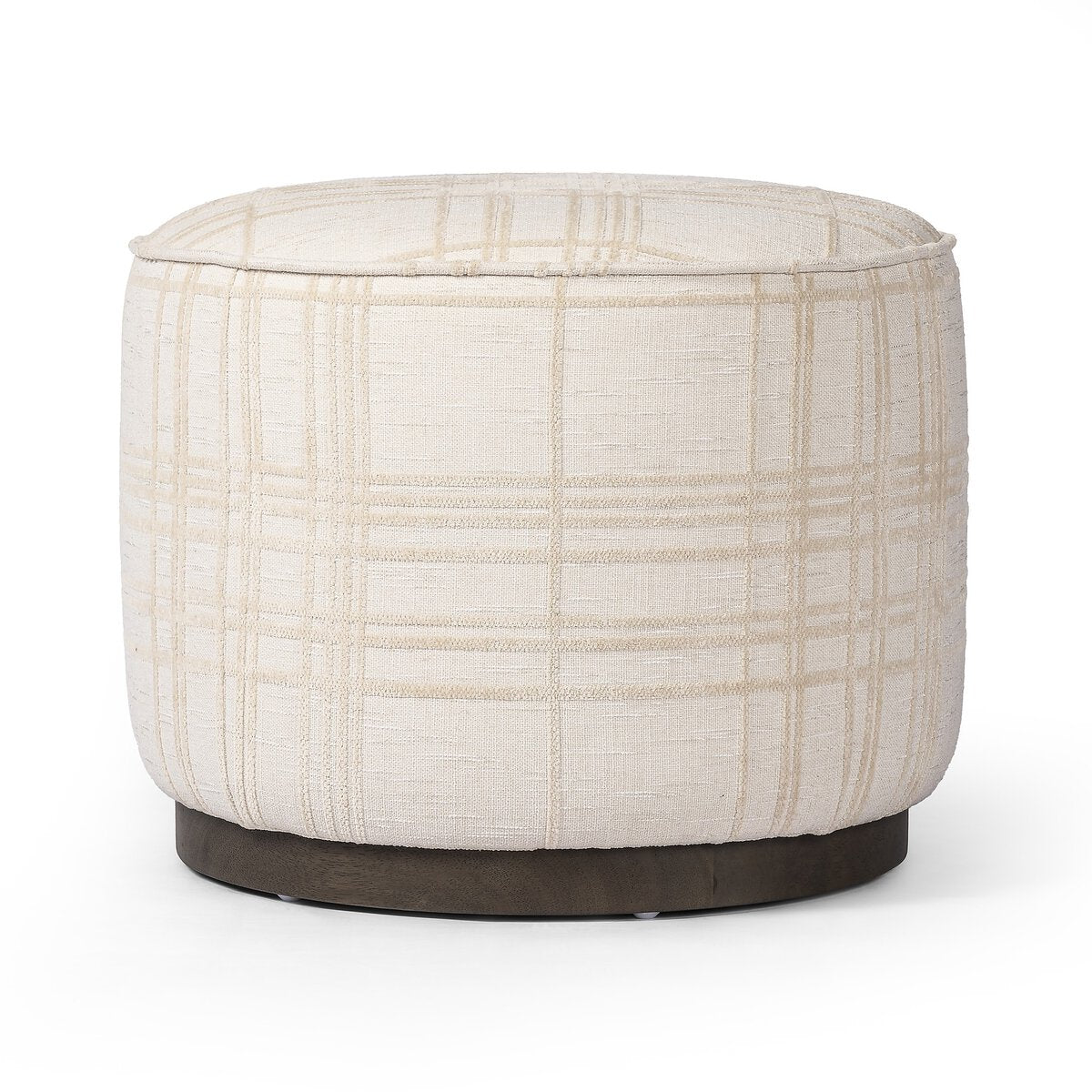 Sinclair Round Ottoman - Sheffield Ivory - 106074-022_1