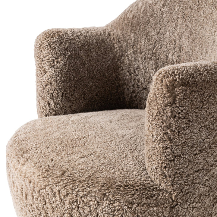 Aurora Swivel Chair - Taupe Shearling - 106102-038_7
