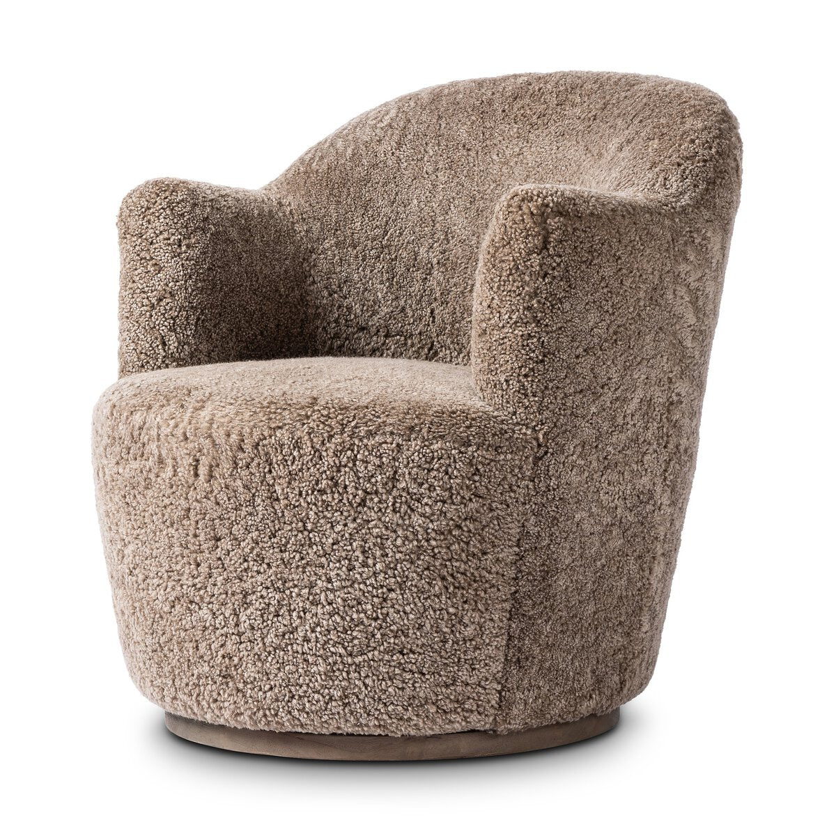 Aurora Swivel Chair - Taupe Shearling - 106102-038_2