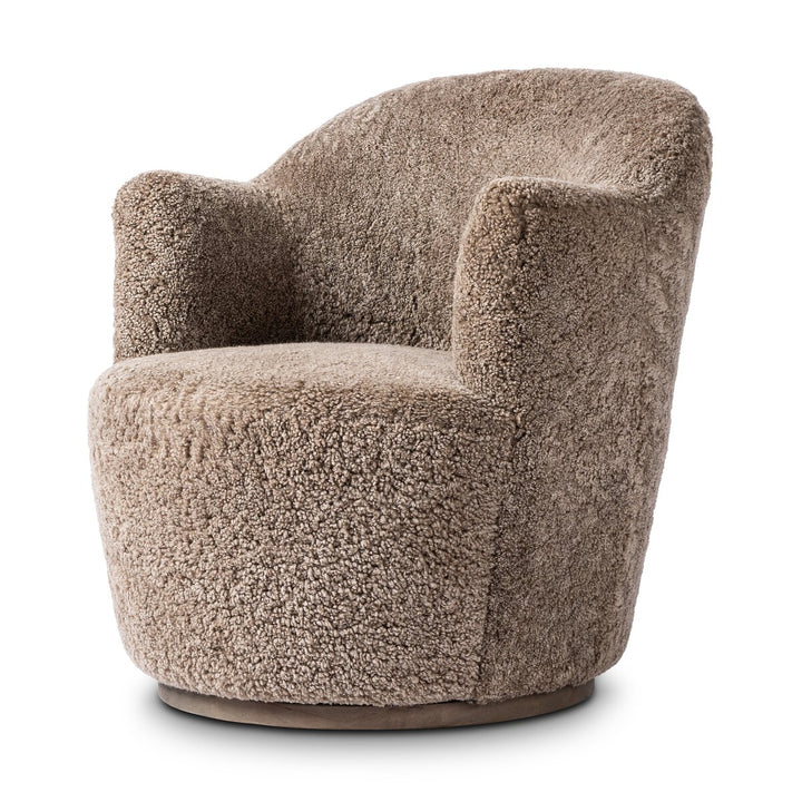Aurora Swivel Chair - Taupe Shearling - 106102-038_2