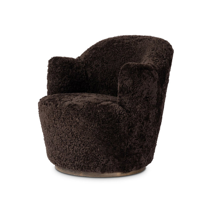 Aurora Swivel Chair - Cocoa Shearling - 106102-044_2