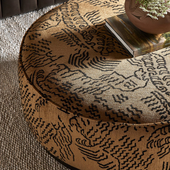 Sinclair Large Round Ottoman - Balkan Ochre - 106119-021_7