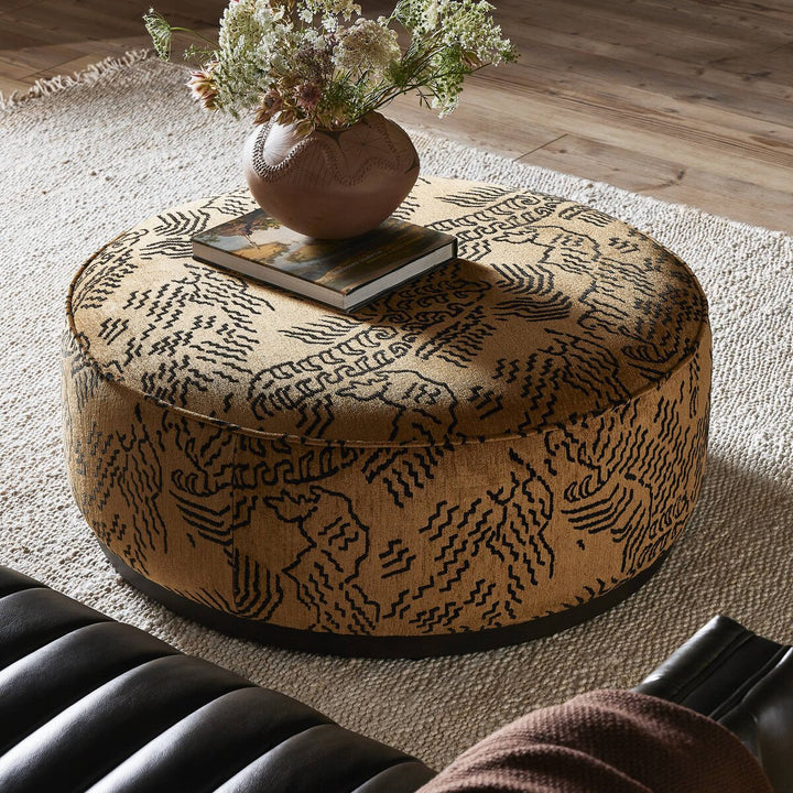 Sinclair Large Round Ottoman - Balkan Ochre - 106119-021_4