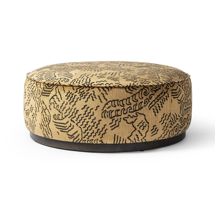 Sinclair Large Round Ottoman - Balkan Ochre - 106119-021_2