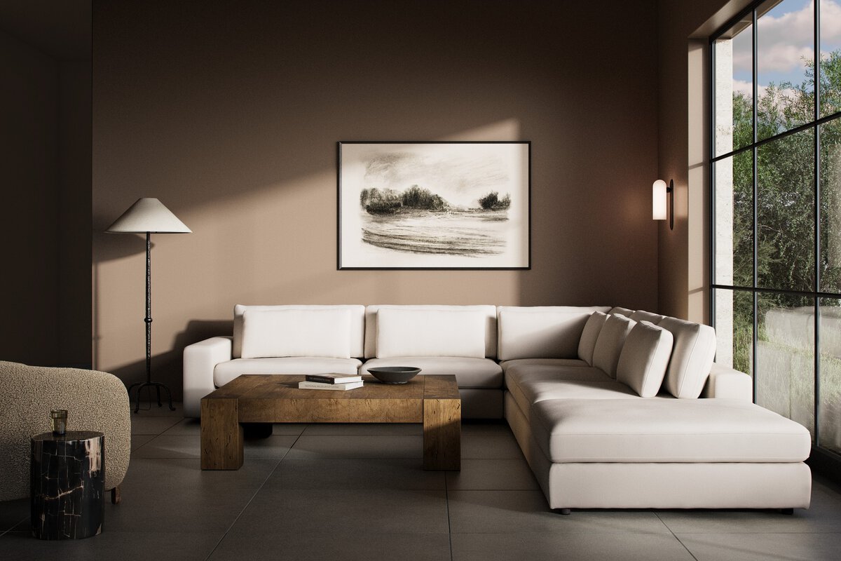 Bloor 5-Piece Sectional - Crypton Nomad Marshmallow - Laf Sofa W/ Ottoman - 106157-018_3