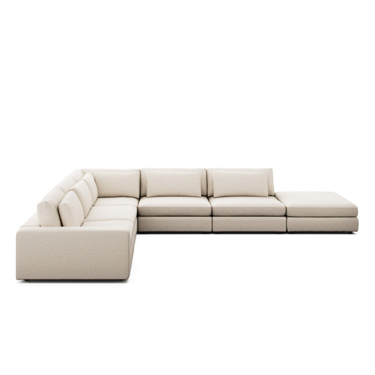 Bloor 5-Piece Sectional - Crypton Nomad Snow - Laf Sofa W/ Ottoman - 106157-020_1