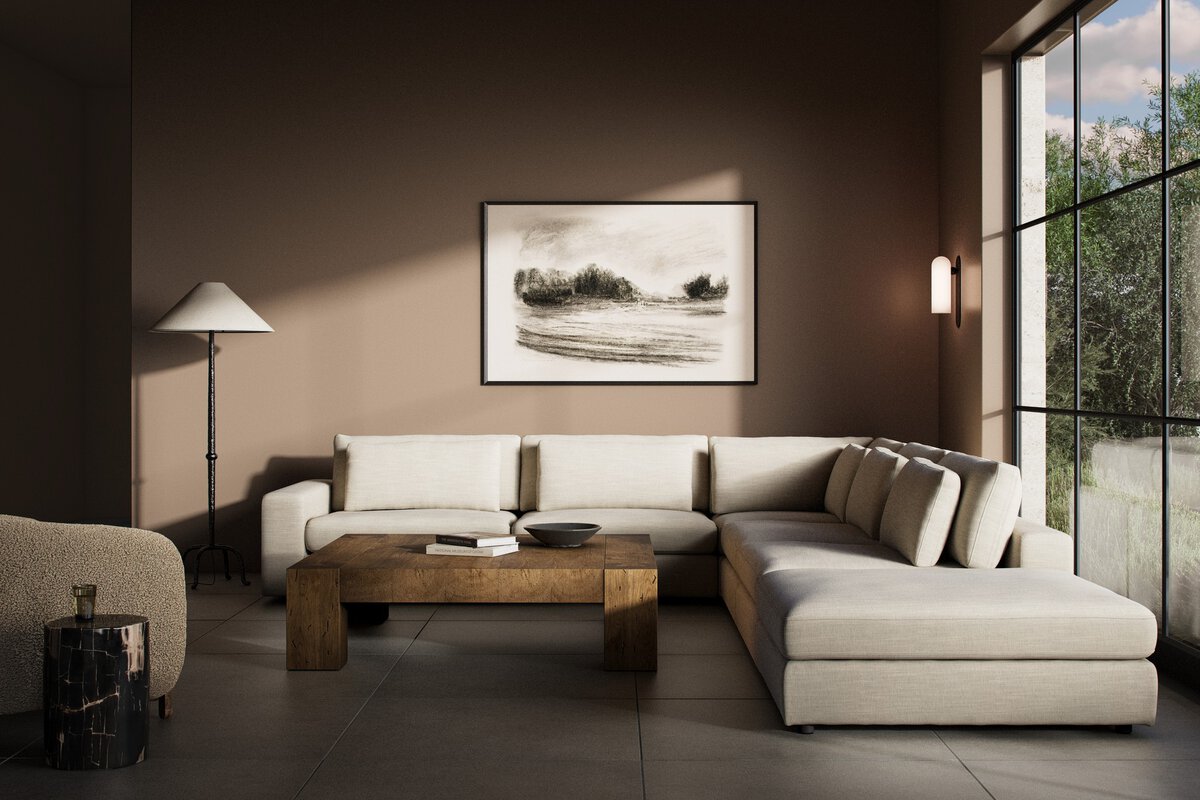 Bloor 5-Piece Sectional - Savoy Parchment - Laf Sofa W/ Ottoman - 106157-023_3