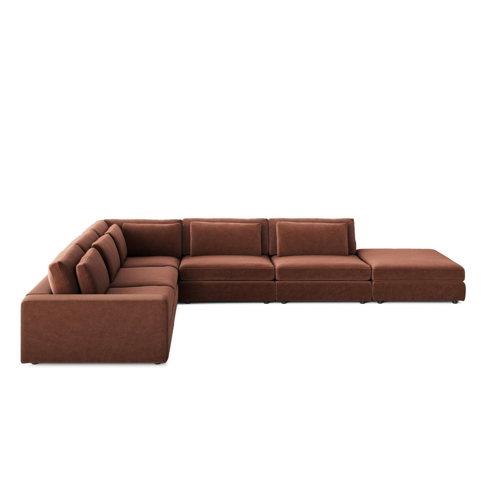Bloor 5-Piece Sectional - Surrey Auburn - Laf Sofa W/ Ottoman - 106157-024_1
