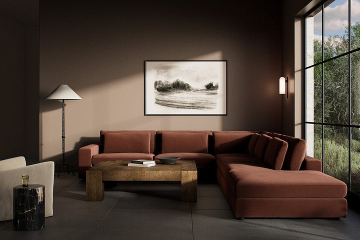 Bloor 5-Piece Sectional - Surrey Auburn - Laf Sofa W/ Ottoman - 106157-024_3