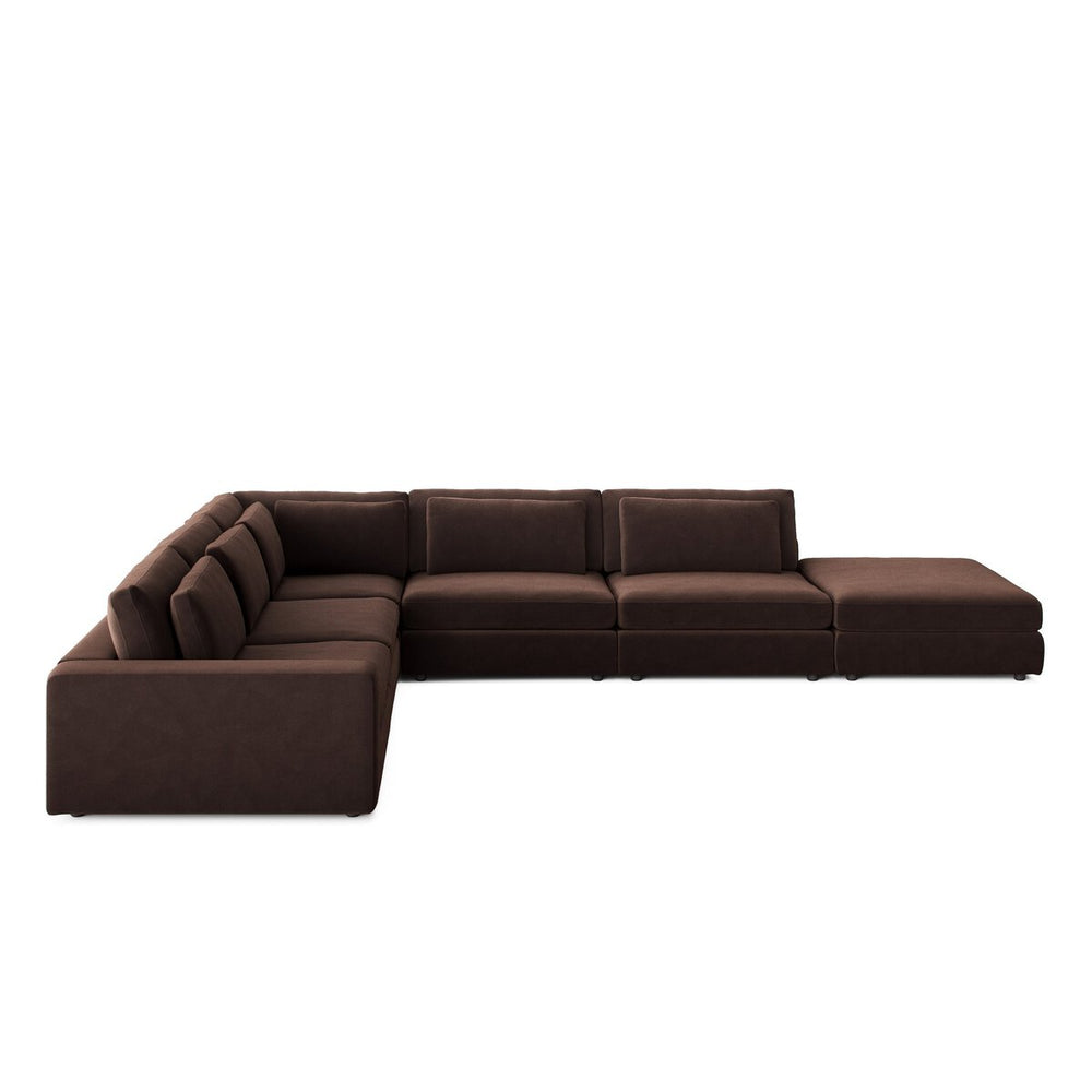 Bloor 5-Piece Sectional - Surrey Cocoa - Laf Sofa W/ Ottoman - 106157-025_1