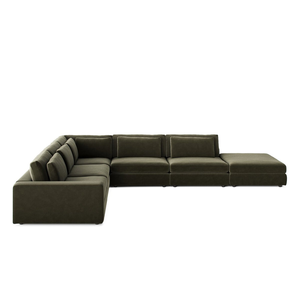 Bloor 5-Piece Sectional - Surrey Olive - Laf Sofa W/ Ottoman - 106157-026_1