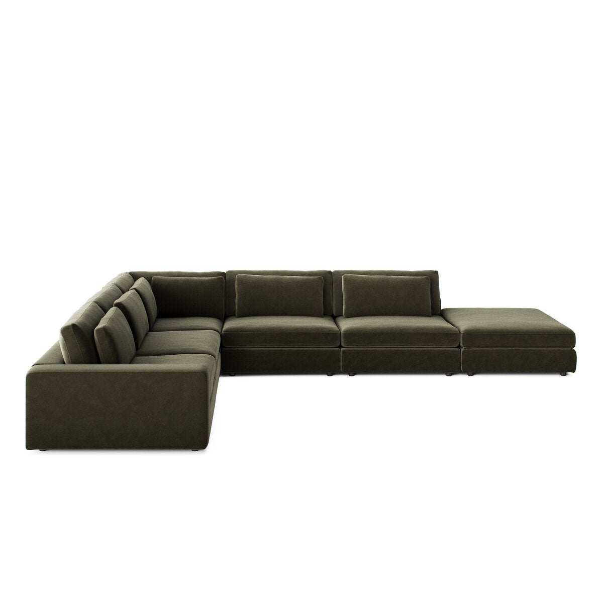 Bloor 5-Piece Sectional - Surrey Olive - Laf Sofa W/ Ottoman - 106157-026_1