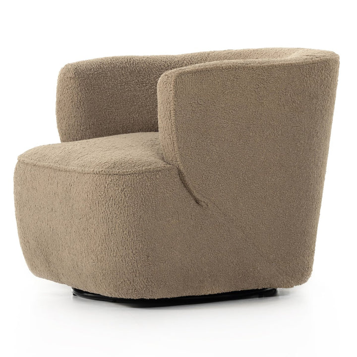 Mila Swivel Chair - Sheepskin Camel - 107195-014_7
