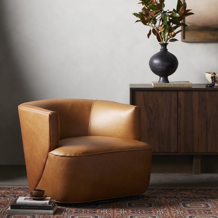 Mila Swivel Chair - Osorno Camel - 107195-015_4