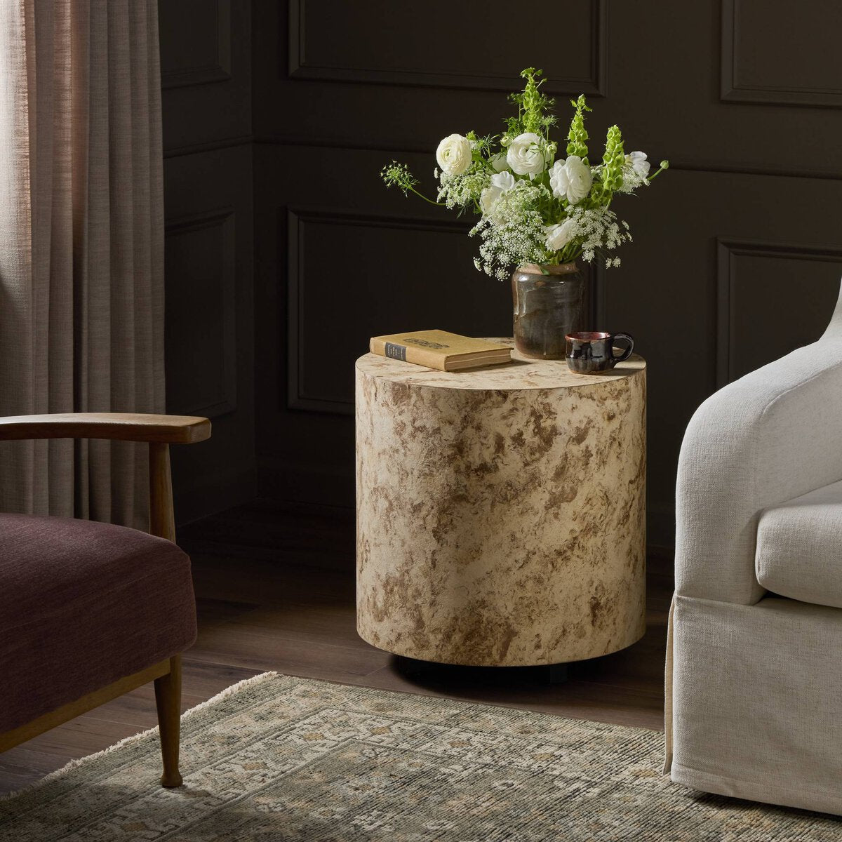 Hudson Round End Table - Bark Paper - 107578-005_4