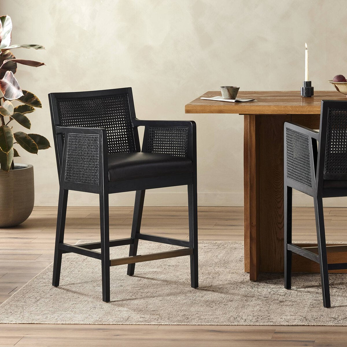 Antonia Cane Bar + Counter Stool - Sonoma Black - Counter - Brushed Ebony - 109035-021_4