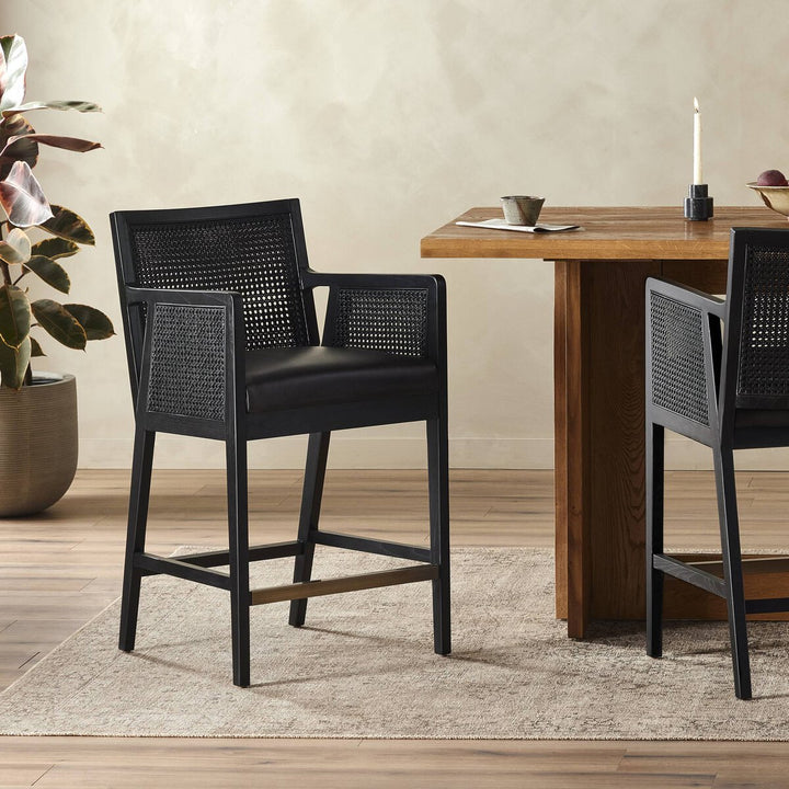 Antonia Cane Bar + Counter Stool - Sonoma Black - Counter - Brushed Ebony - 109035-021_4