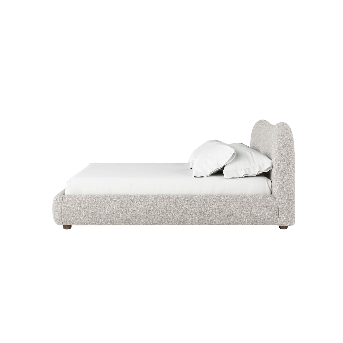 Full bed frame view - Oliver Bed king size with rounded headboard