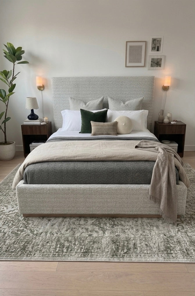 Monaco Bed – Cream Boucle Contemporary